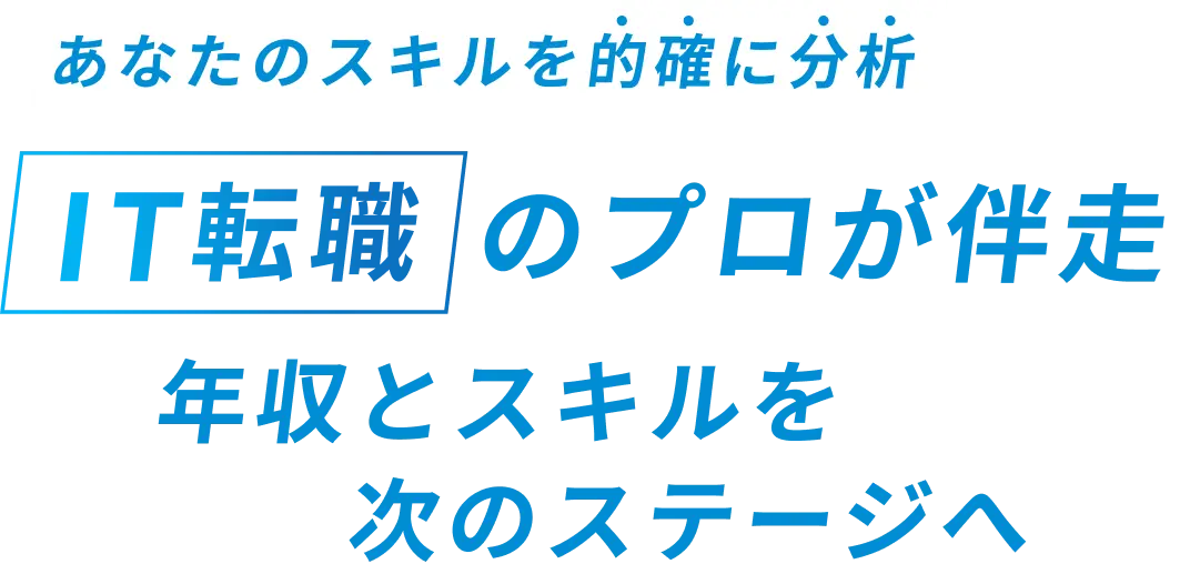 あなたのスキルを的確に分析 IT転職のプロが伴走 年収とスキルを次のステージへ
