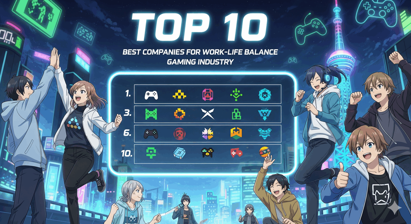 ゲーム業界の企業の働き方満足度ランキングTOP10