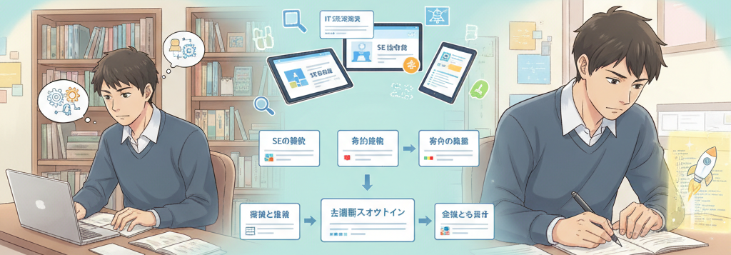 就活生がシステムエンジニアの志望動機を書く流れ