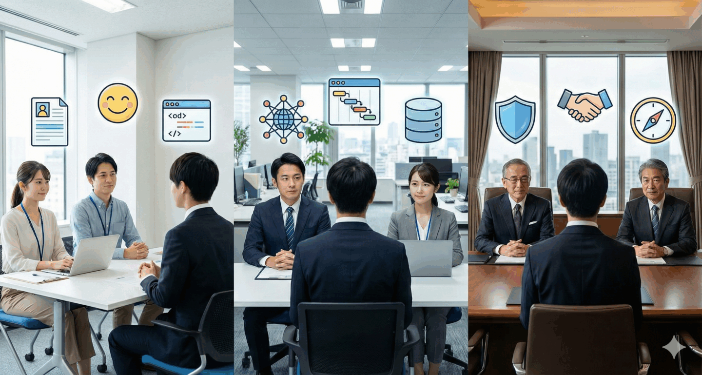 システムエンジニア面接は一次・二次・最終で違う？