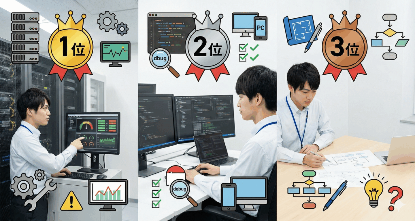 新卒システムエンジニアが最初にやる仕事ランキング