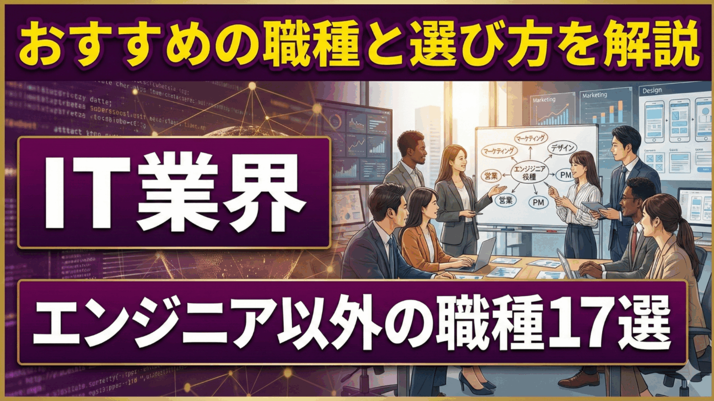 IT業界はエンジニア以外の職種17選！新卒におすすめ職種と選び方を解説