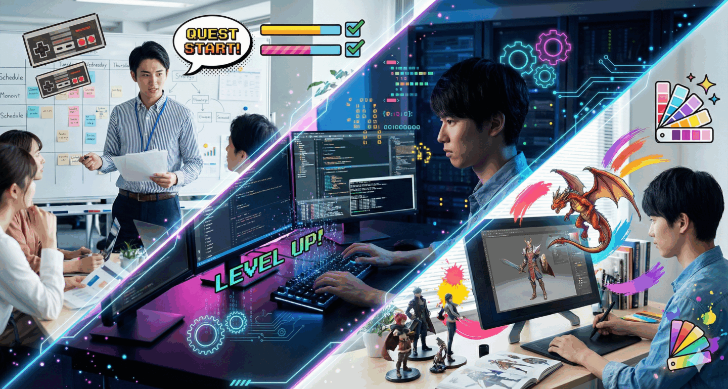 ゲーム業界の職種は3分類できる