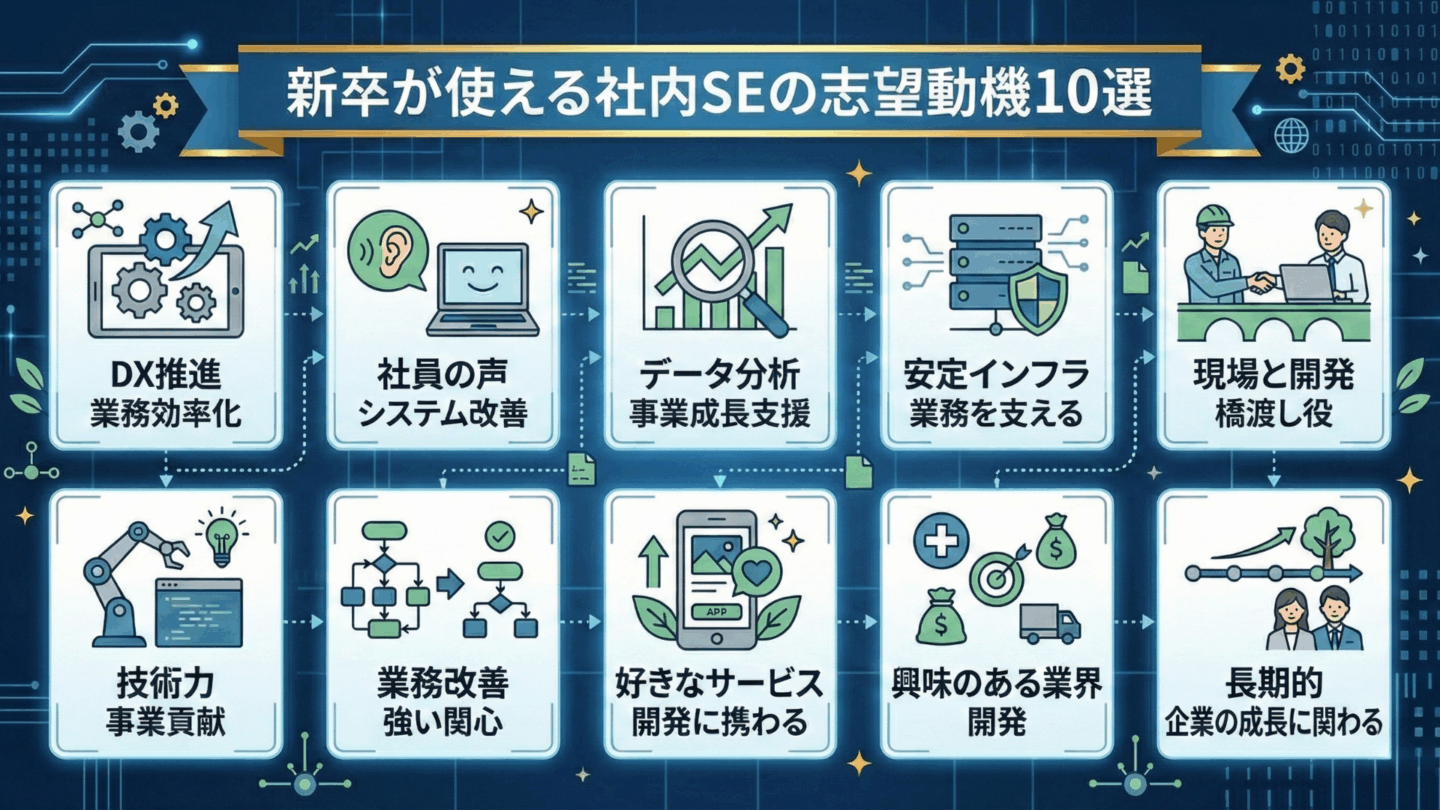 新卒が使える社内SEの志望動機10選