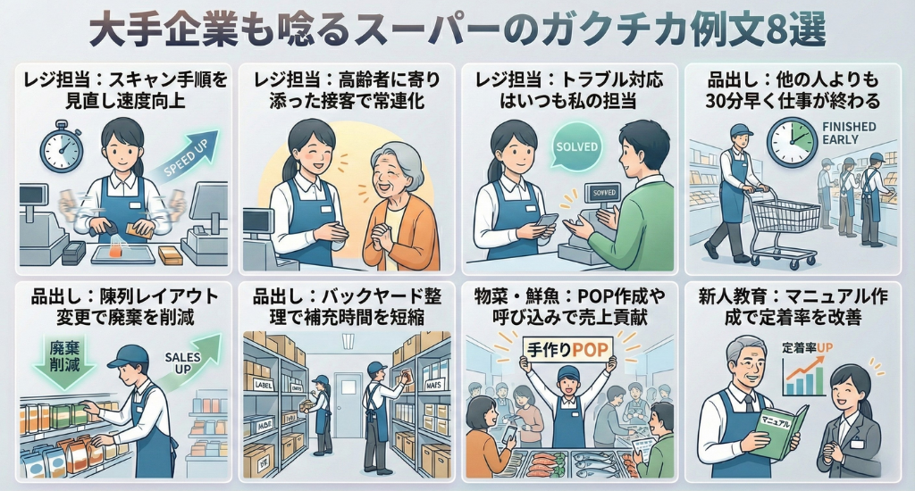 大手企業も唸るスーパーのガクチカ例文8選