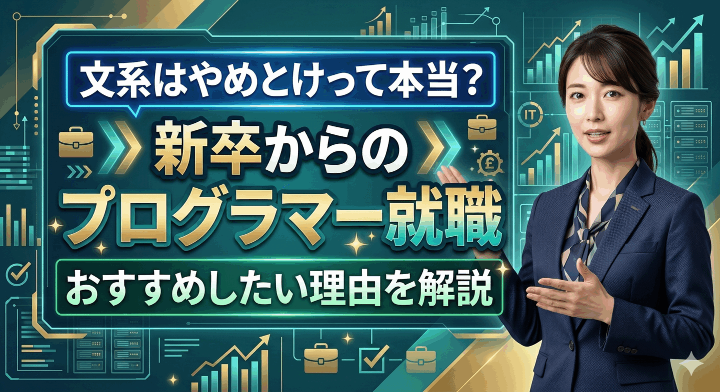 文系はやめとけ！新卒からプログラマーになった後悔とおすすめ理由を紹介