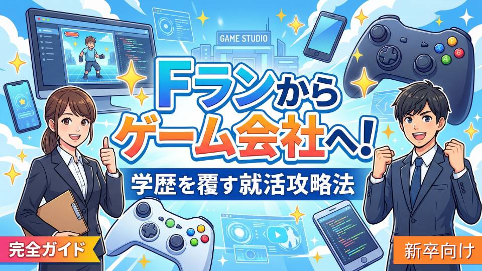 Fラン学生のためのゲーム会社への就職方法完全ガイド！新卒からの就活攻略法を解説