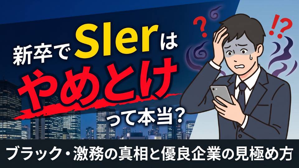 新卒でSIerはやめとけって本当？やばい・ブラック・激務と言われる理由を解説