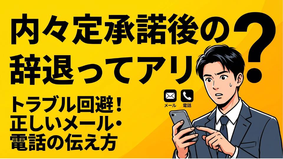 内々定承諾後の辞退は可能？メール・電話マナーとトラブルの対処法を解説 | 内定後対応