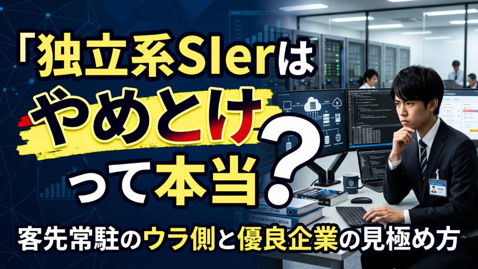 独立系SIerはやめとけって本当？新卒で働くメリット・デメリットと客先常駐の実態を解説