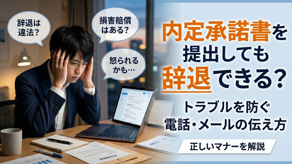 内定承諾書の提出後に辞退できない？新卒の電話やメールでの伝え方を解説 | 内定後対応