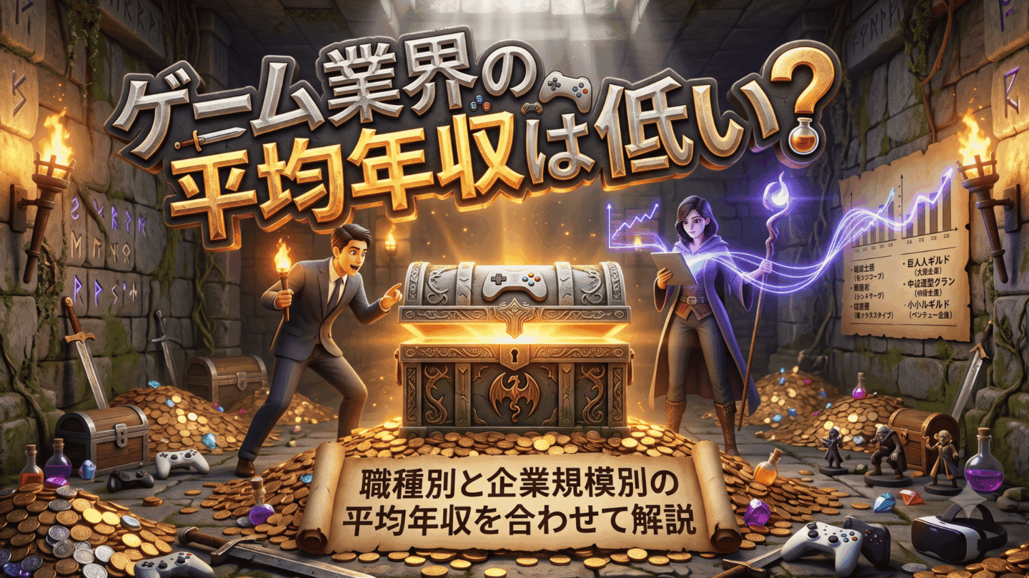ゲーム業界の平均年収・中央値は低い？新卒向けに職種と企業規模別の実態を解説！